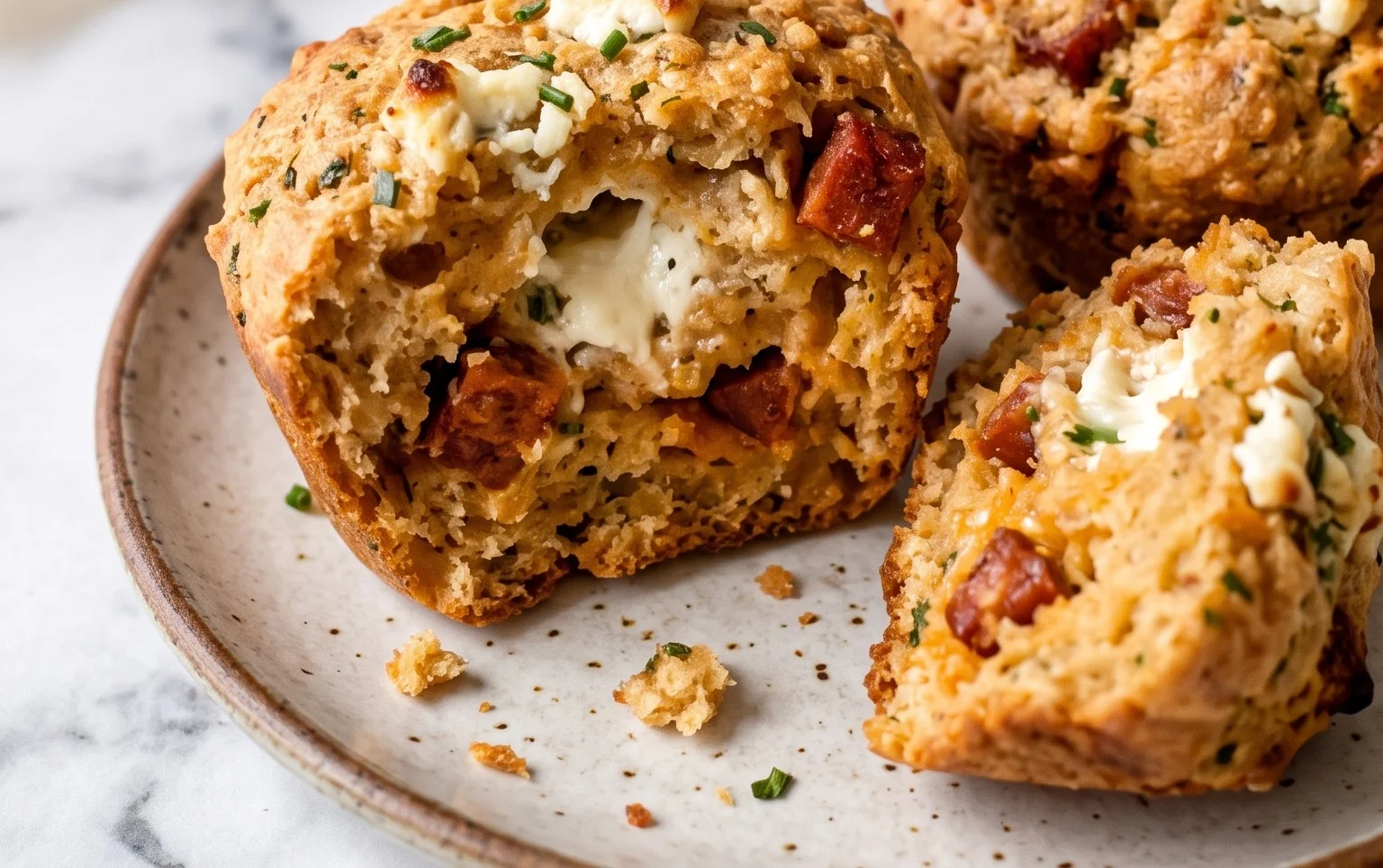 Muffins au beef chorizo et chèvre